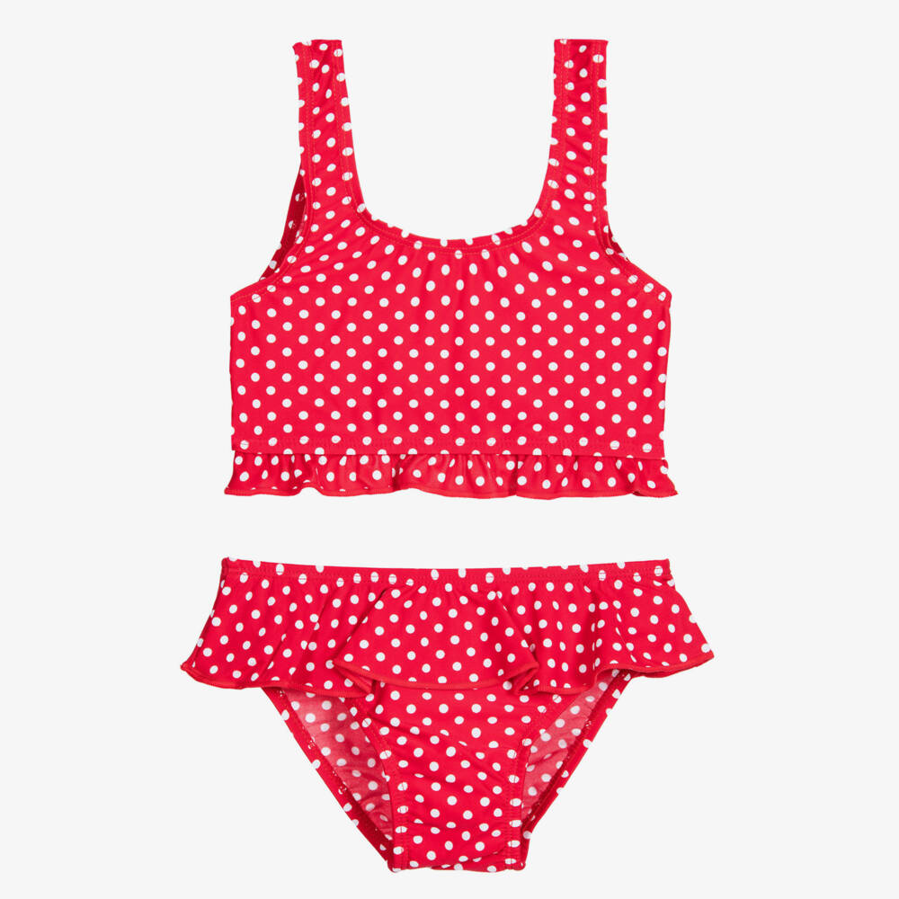 Playshoes-Girls Red Spotted Bikini Set | Childrensalon Outlet