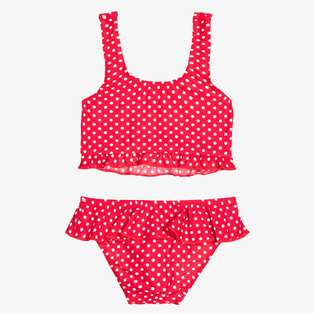 Playshoes-Girls Red Spotted Bikini Set | Childrensalon Outlet