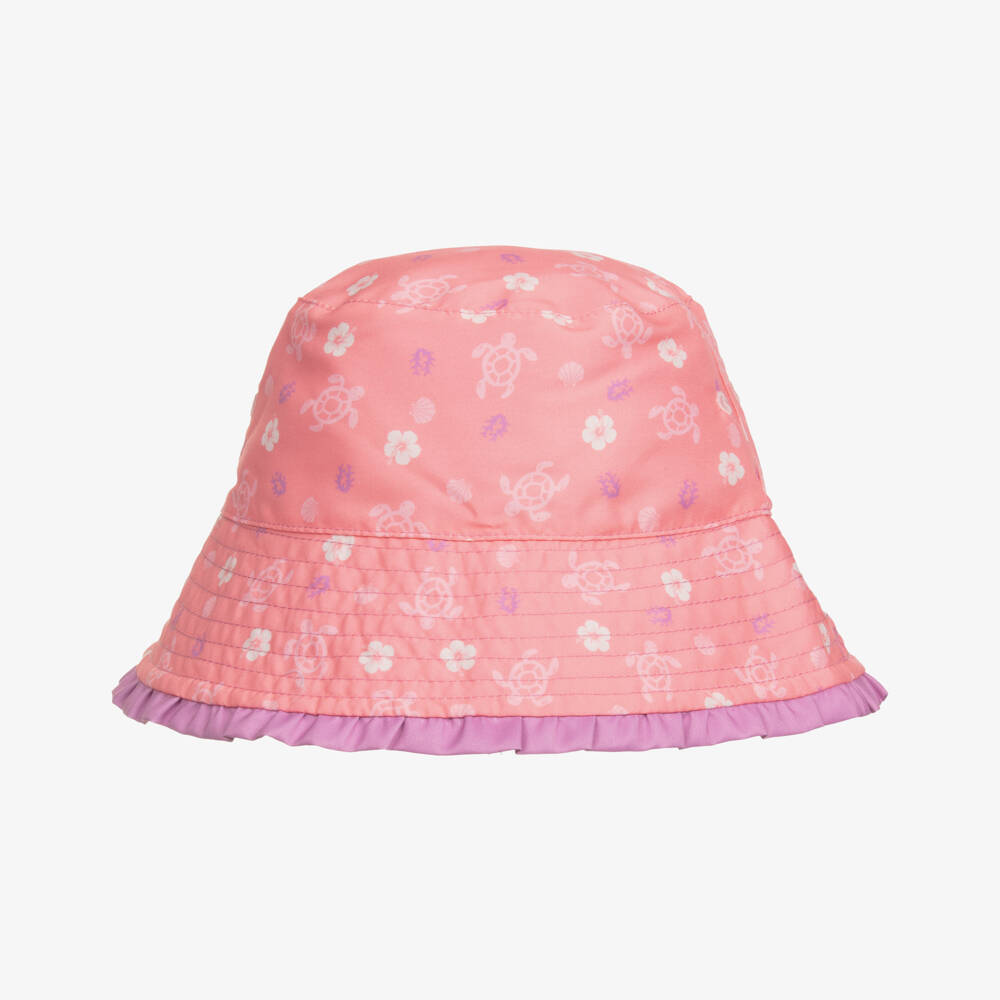 Playshoes-Girls Reversible Purple Pink Sunhat | Childrensalon Outlet