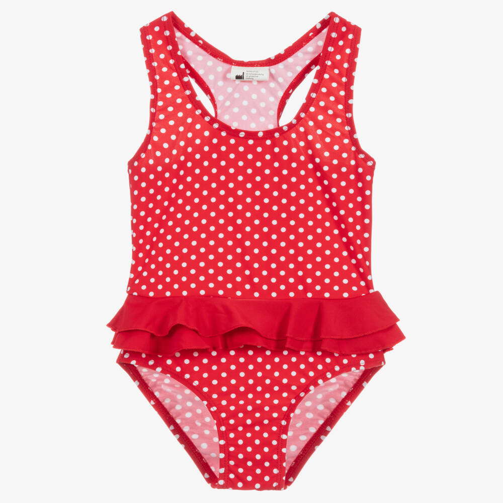 Playshoes-Girls Scarlet Polka Dot Swimwear | Childrensalon Outlet