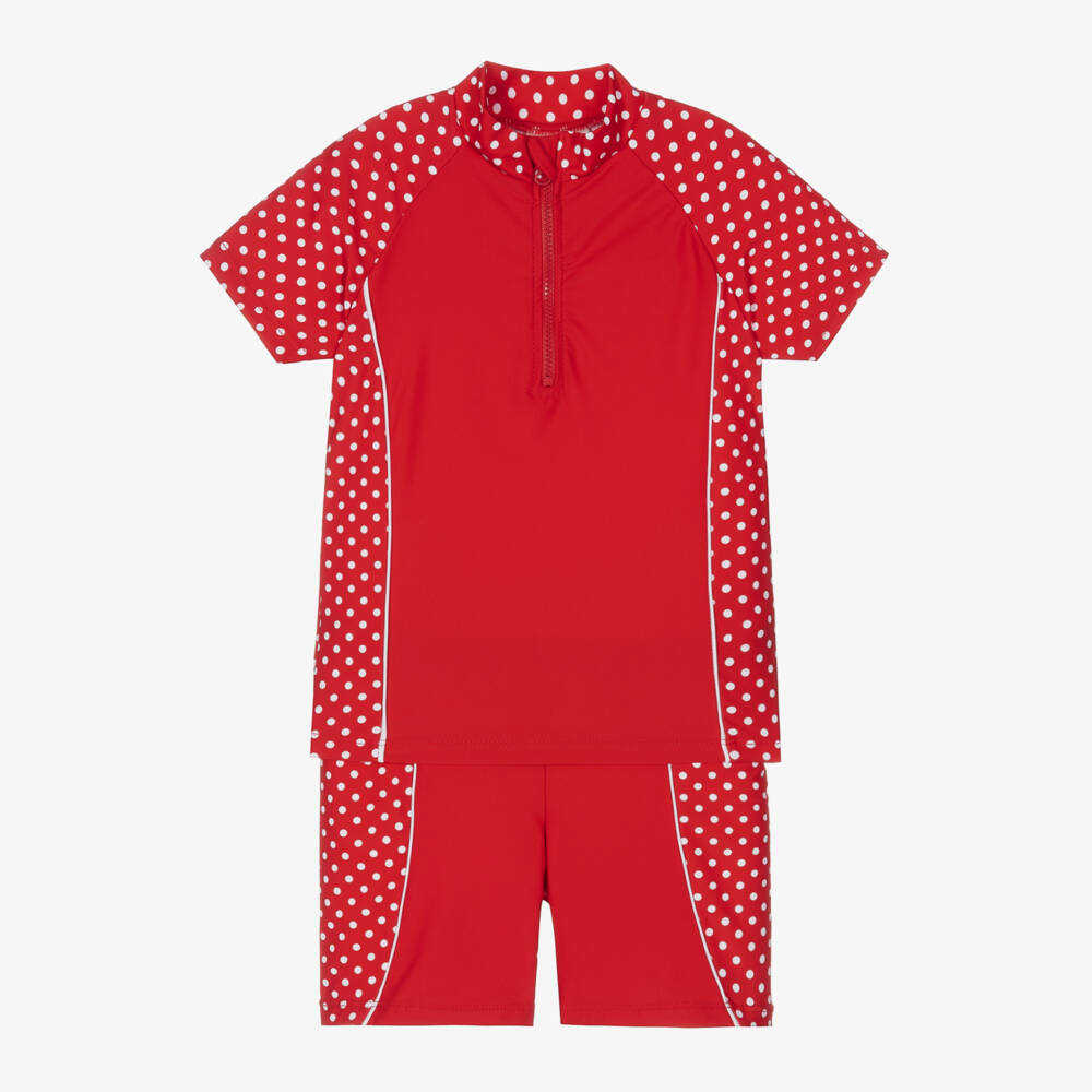 Playshoes-Girls Scarlet Polka Dot Swimwear Set | Childrensalon Outlet
