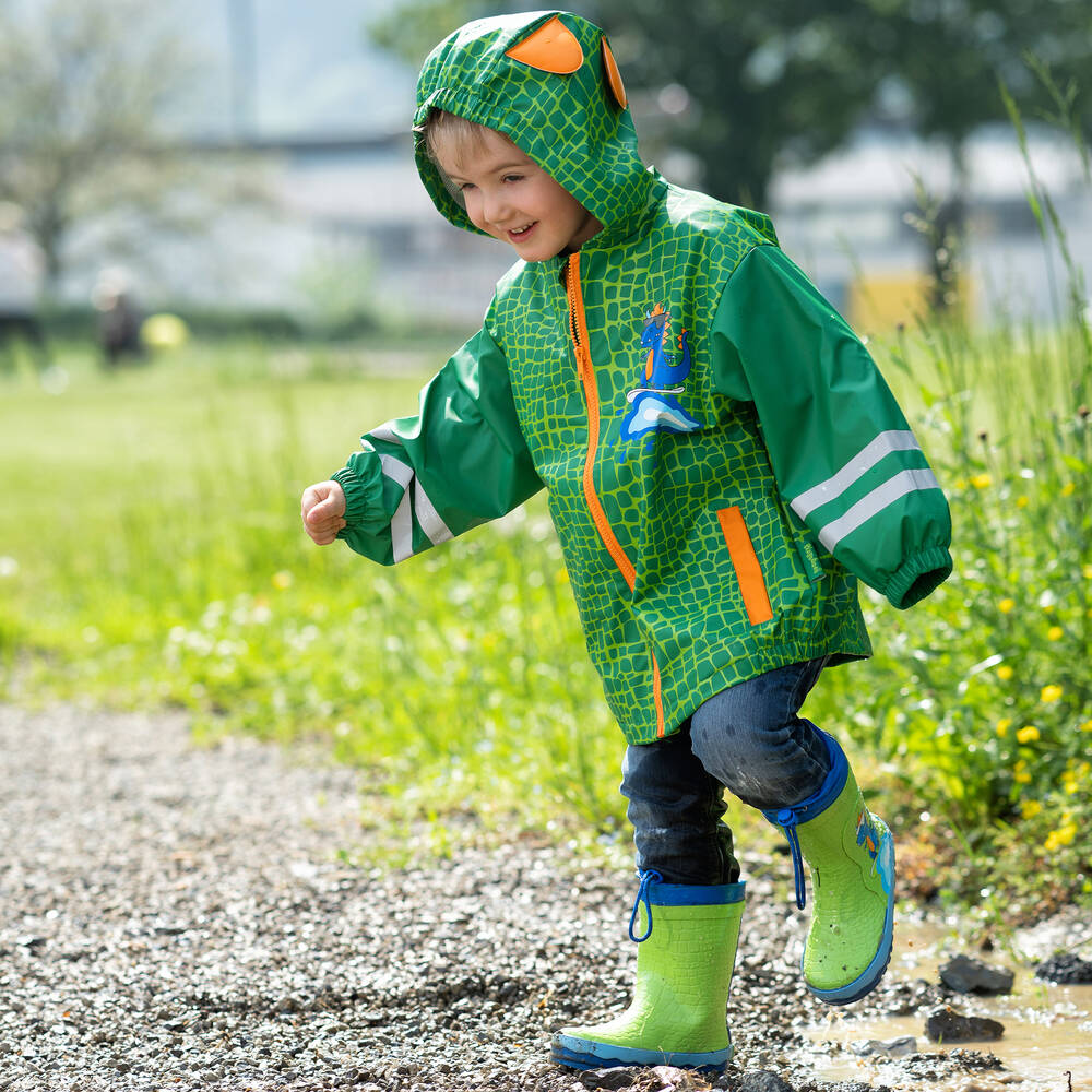 Playshoes Green Dino Raincoat Childrensalon Outlet