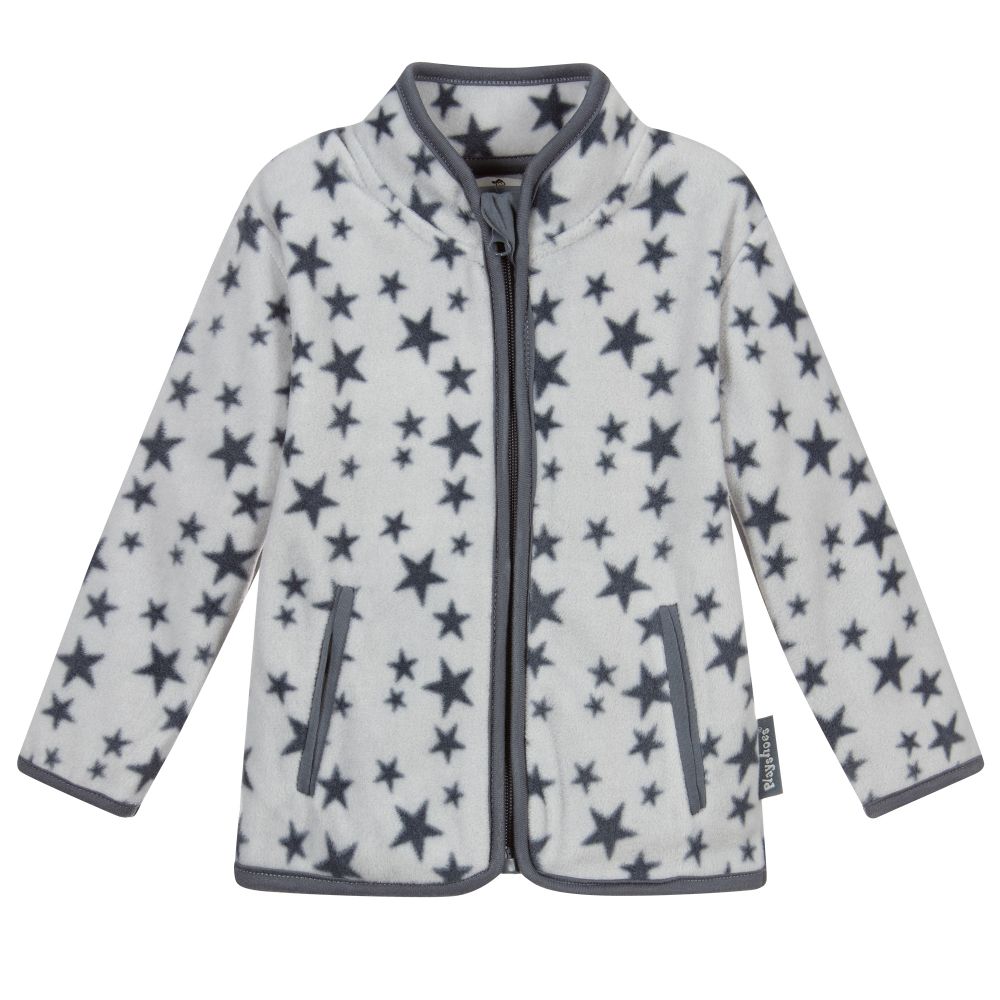 Playshoes - Graue Fleecejacke mit Polarmuster und Reißverschluss | Childrensalon