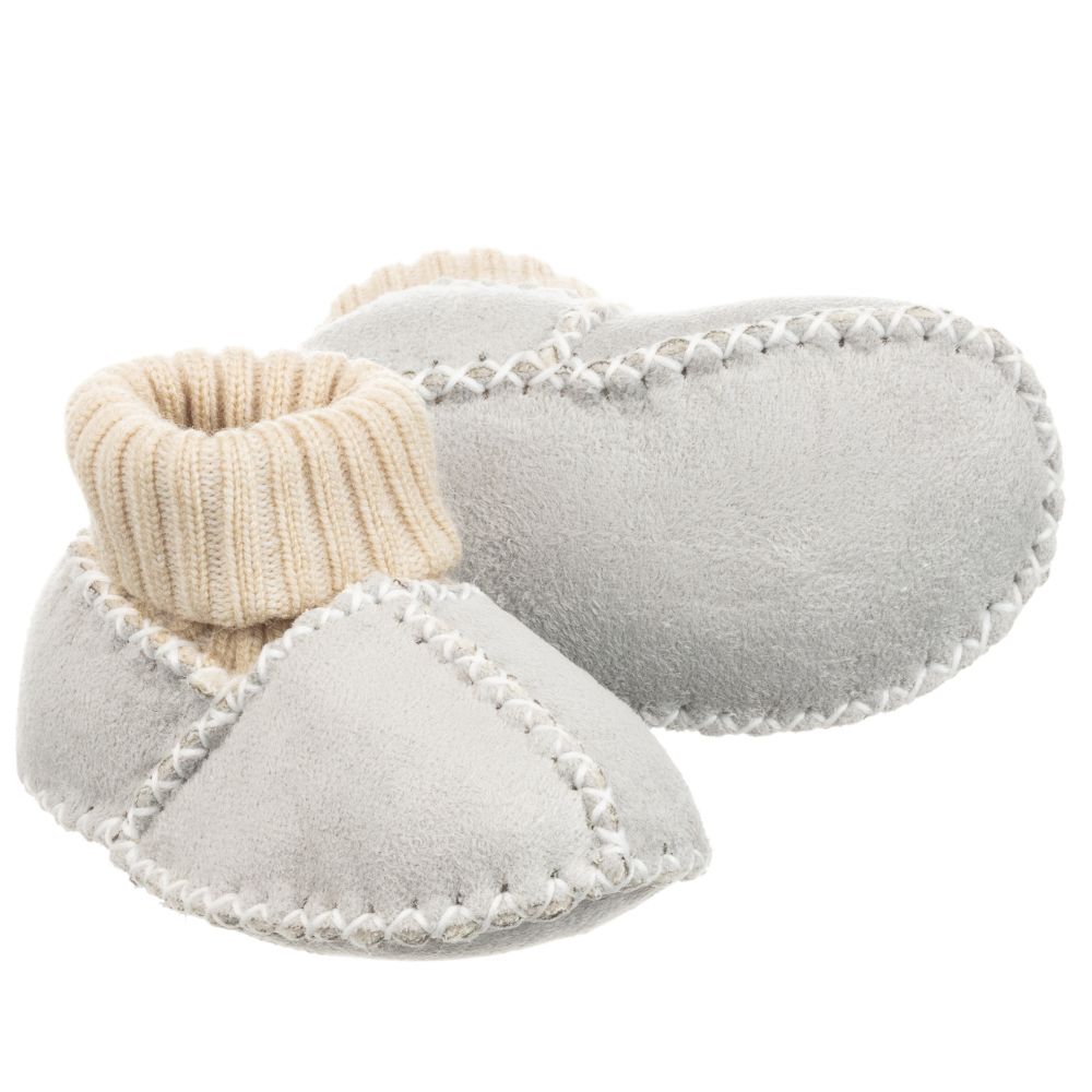 Playshoes - Grey Wool-Lined Slippers | Childrensalon