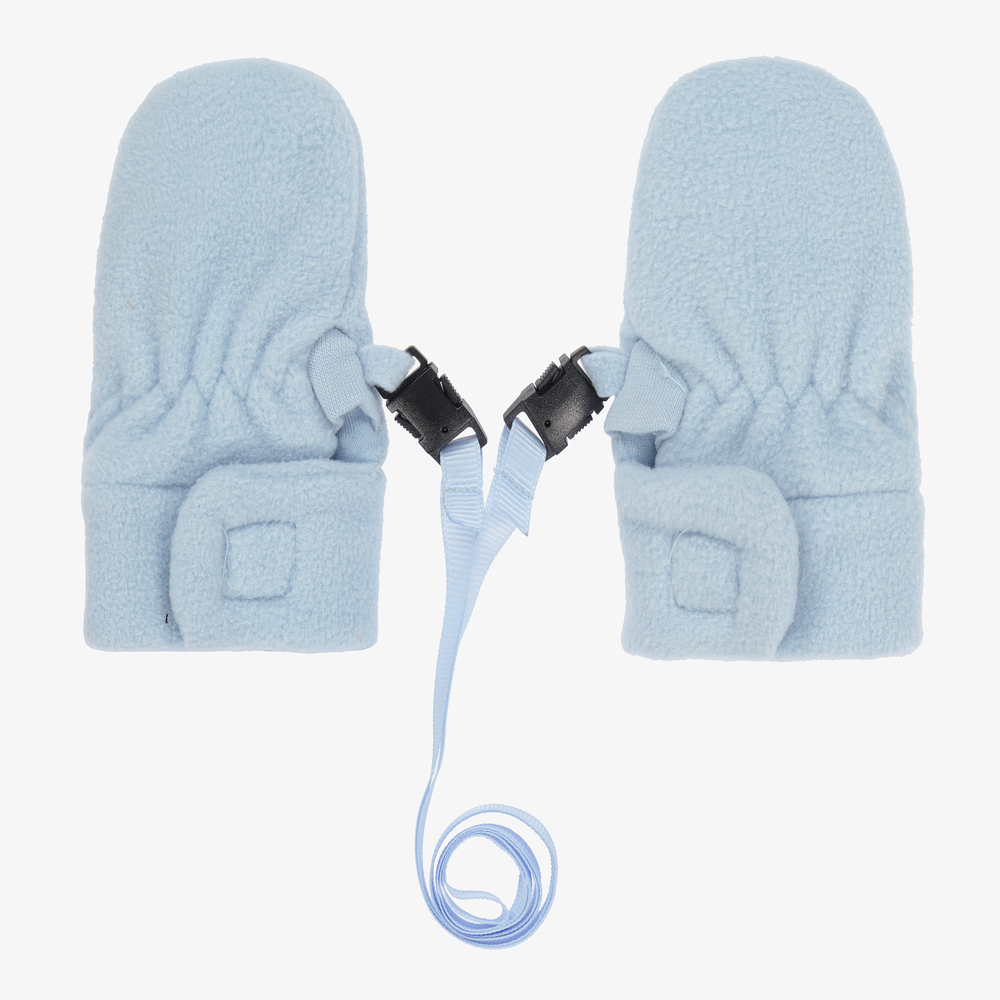 Playshoes-Pale Blue Fleece Baby Mittens | Childrensalon Outlet