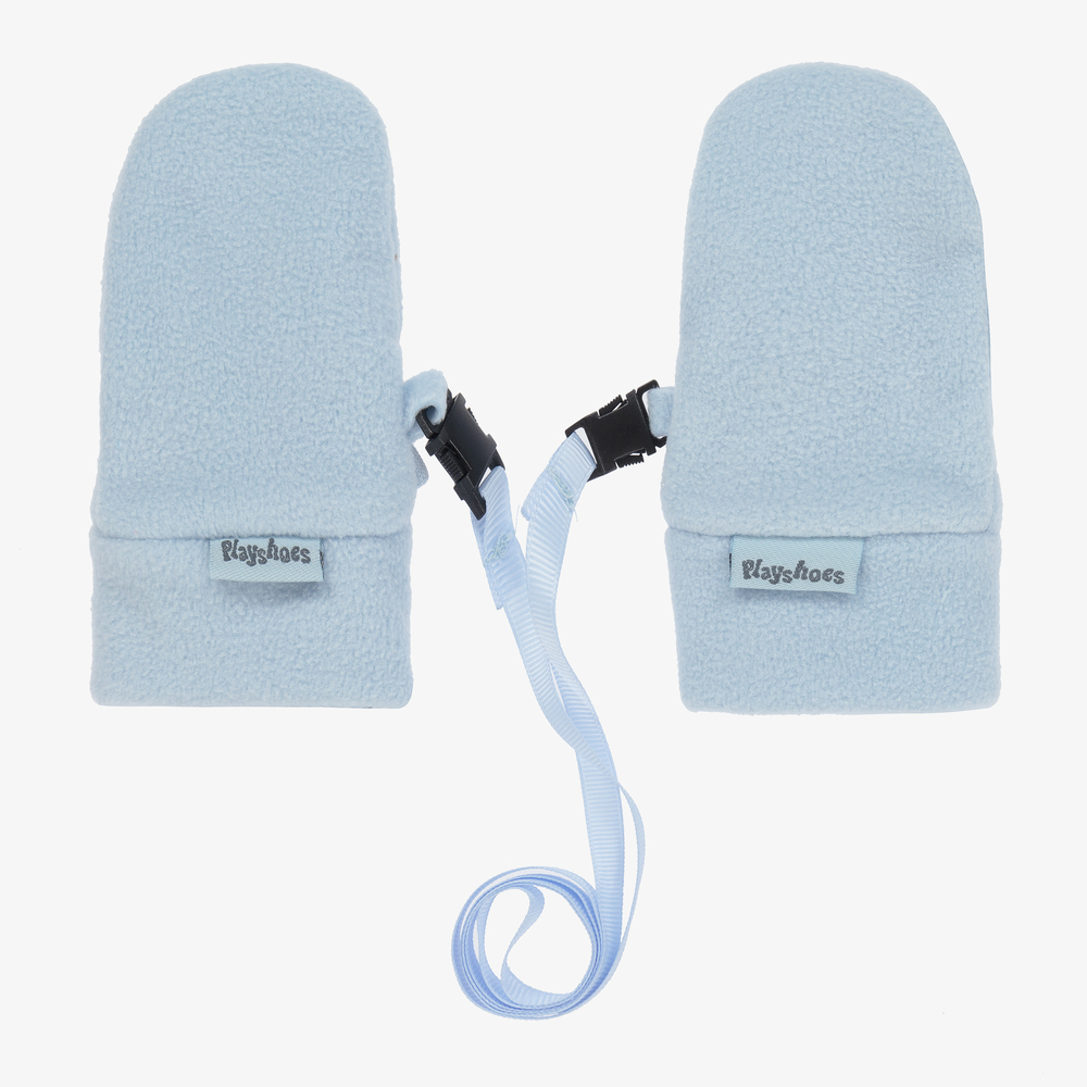 Playshoes - Pale Blue Fleece Baby Mittens | Childrensalon