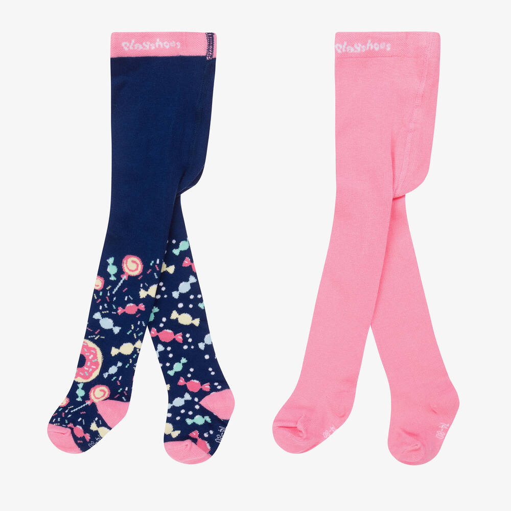 Playshoes-Розовые и синие колготки (2пары) | Childrensalon Outlet