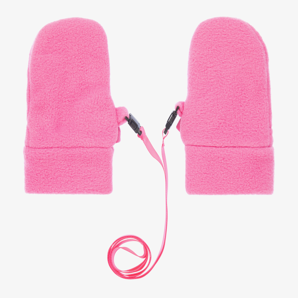 Playshoes - Rosa Baby-Fäustlinge aus Fleece | Childrensalon