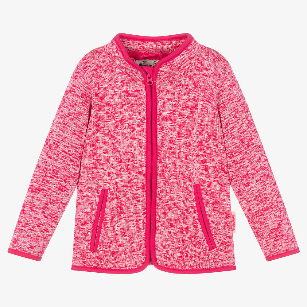 Playshoes-Pink Knitted Zip-up Top | Childrensalon Outlet