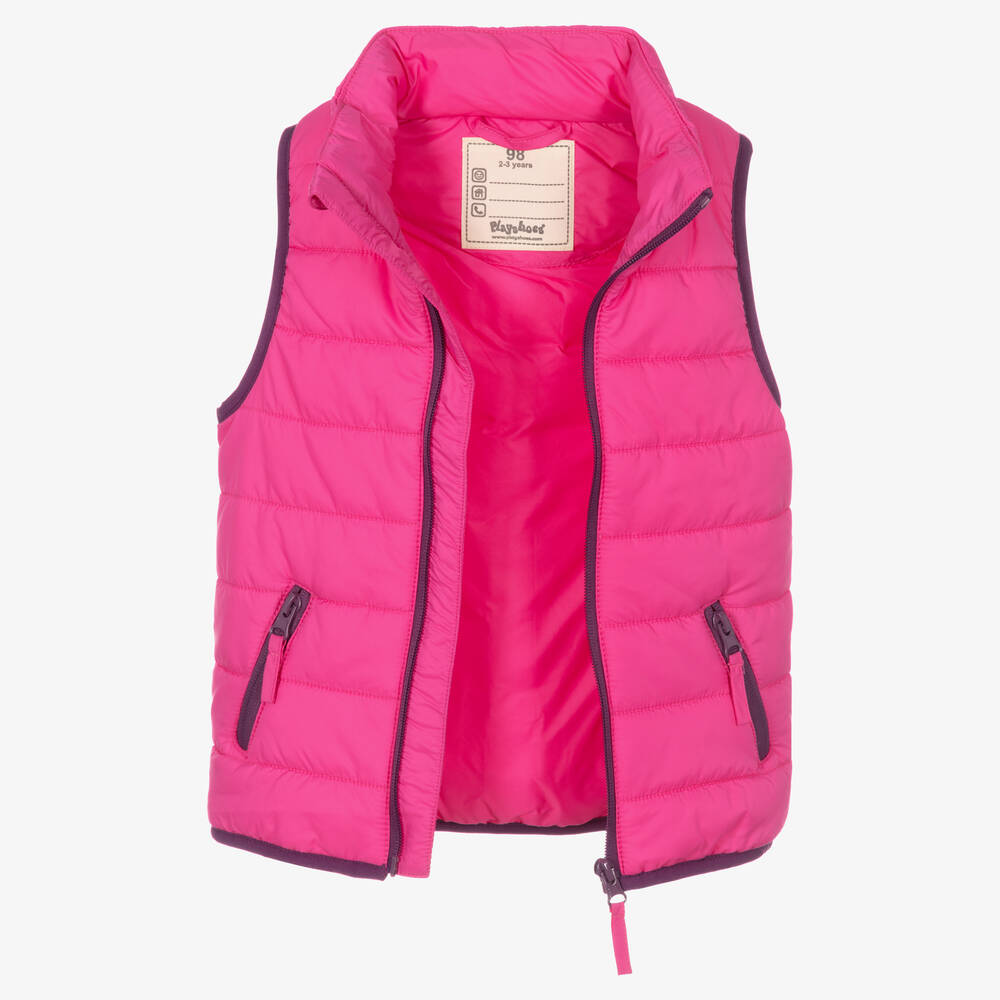 Playshoes-Pink Puffer Gilet | Childrensalon Outlet