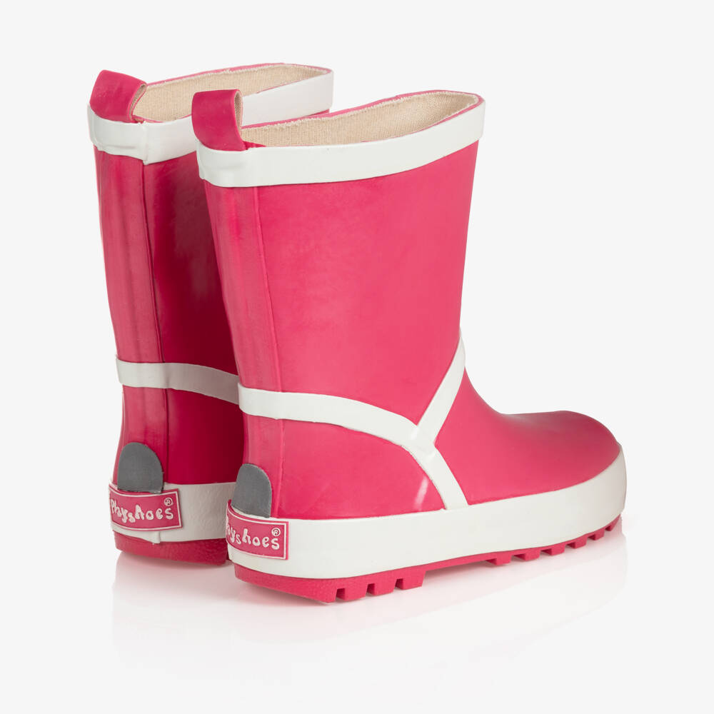 Playshoes-Pink Reflective Rain Boots | Childrensalon Outlet