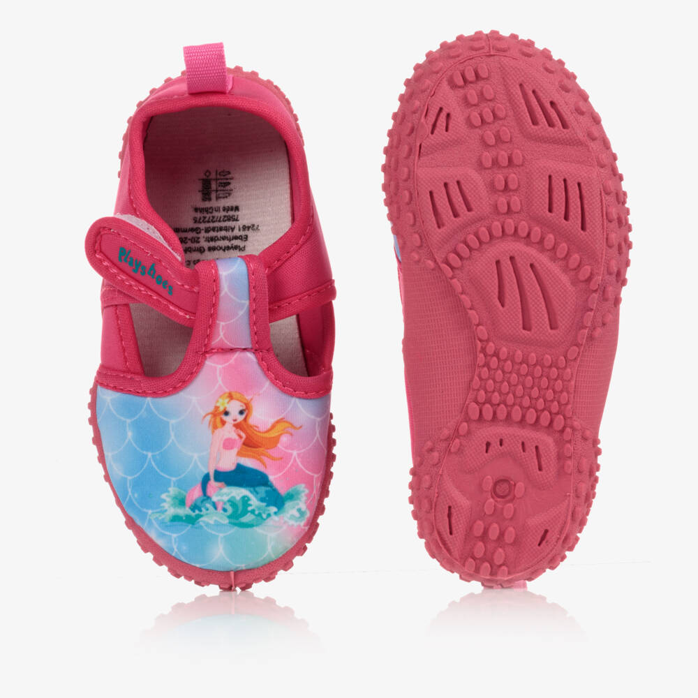 Playshoes-Pink Sea Sprite Water Shoes | Childrensalon Outlet