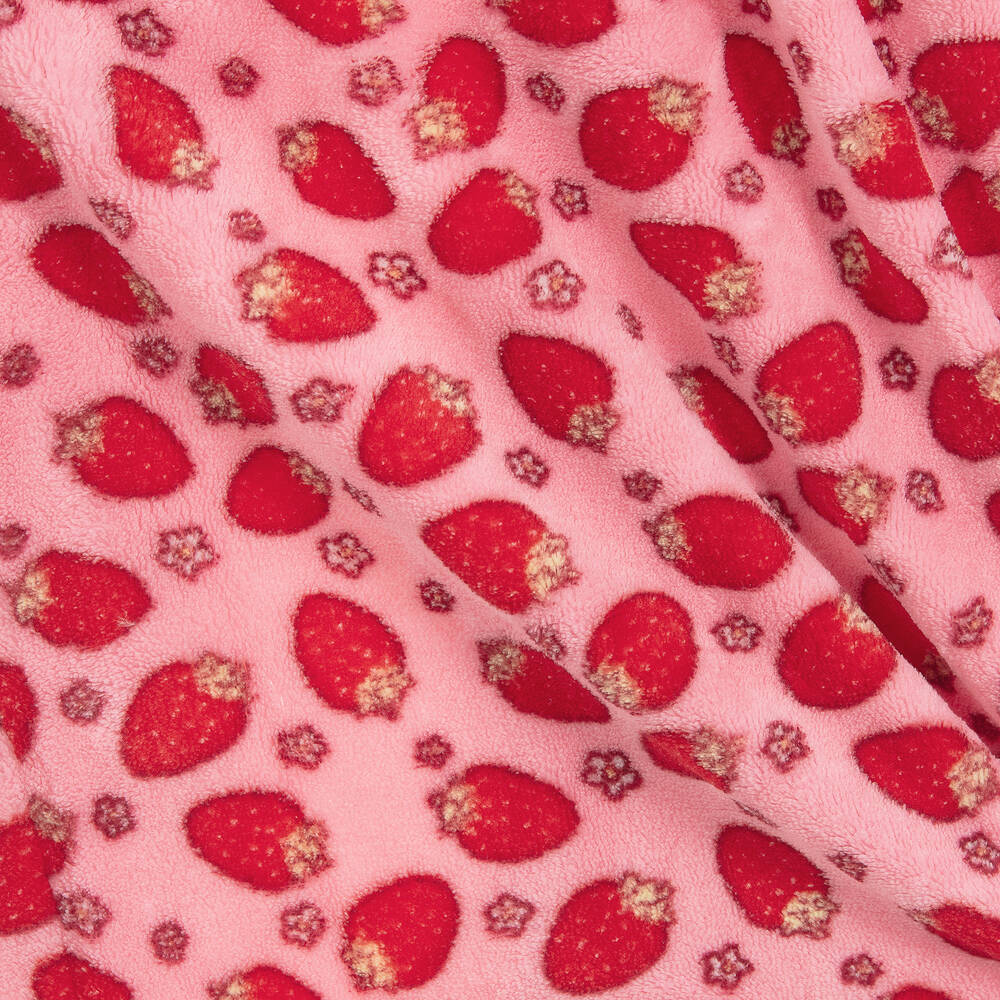 Playshoes-Pink Strawberry Fleece Dressing Gown | Childrensalon Outlet