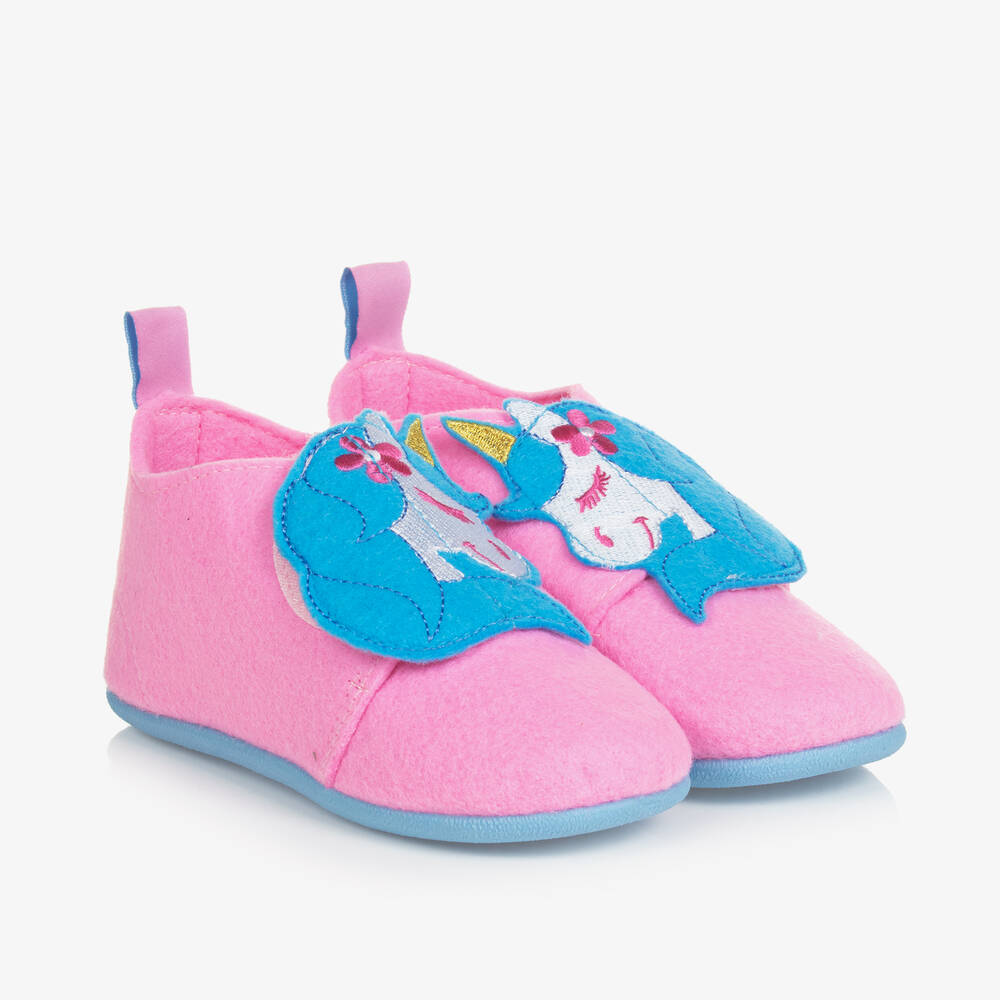 Playshoes-Pink Unicorn Slippers  | Childrensalon Outlet