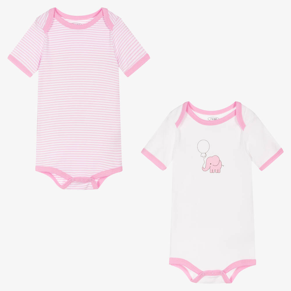 Playshoes - Pink & White Bodyvests (2 Pack) | Childrensalon
