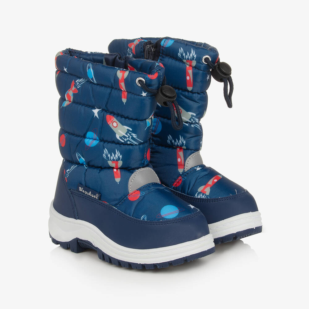 Playshoes-Space Print Snow Boots | Childrensalon Outlet