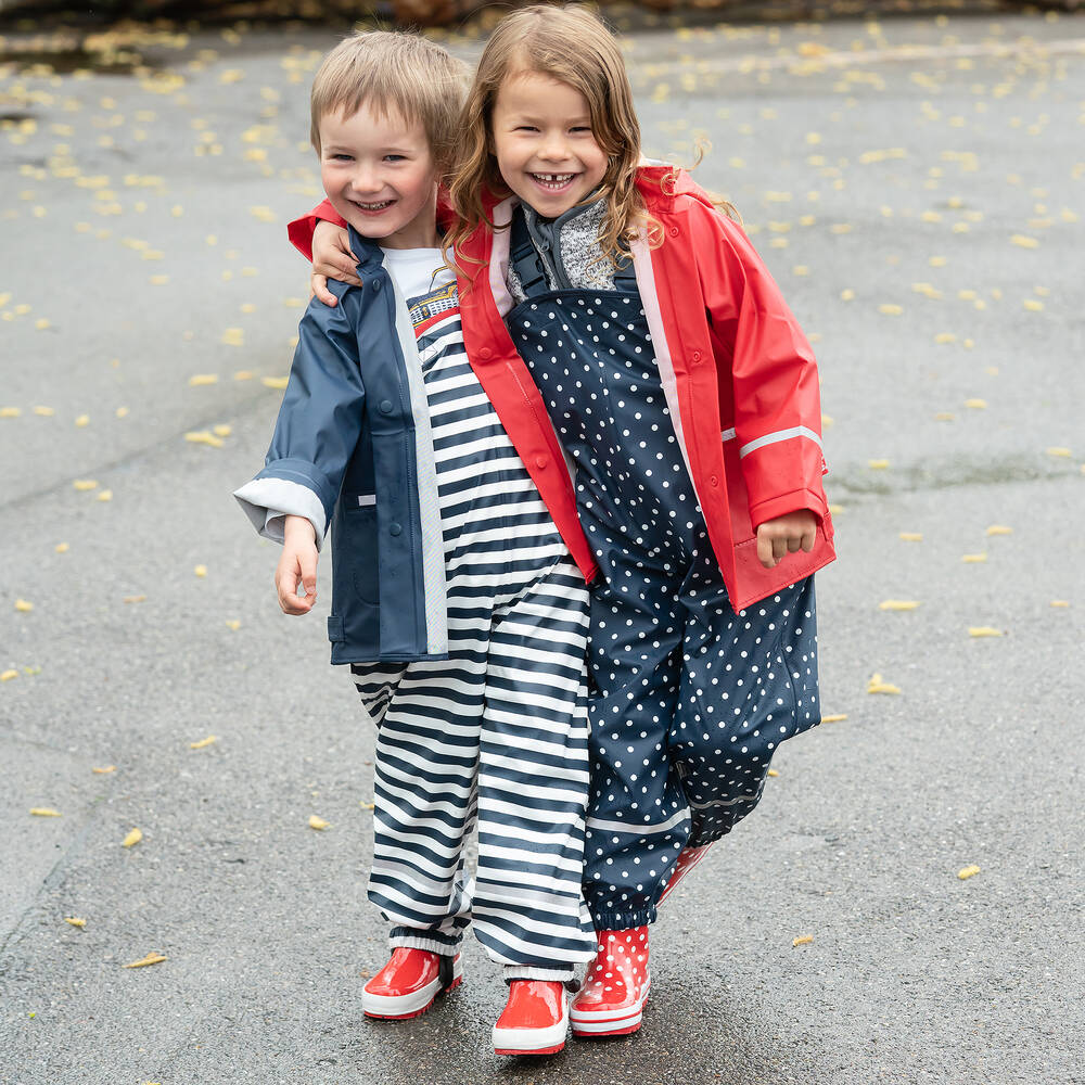 بلاي شوز-سالوبيت واقي من المطر لون كحلي و ابيض | Childrensalon Outlet