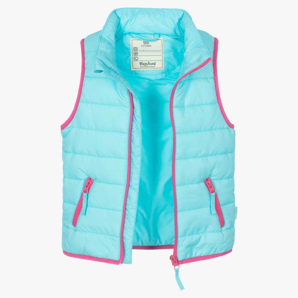 Playshoes-Turquoise Blue Puffer Gilet | Childrensalon Outlet