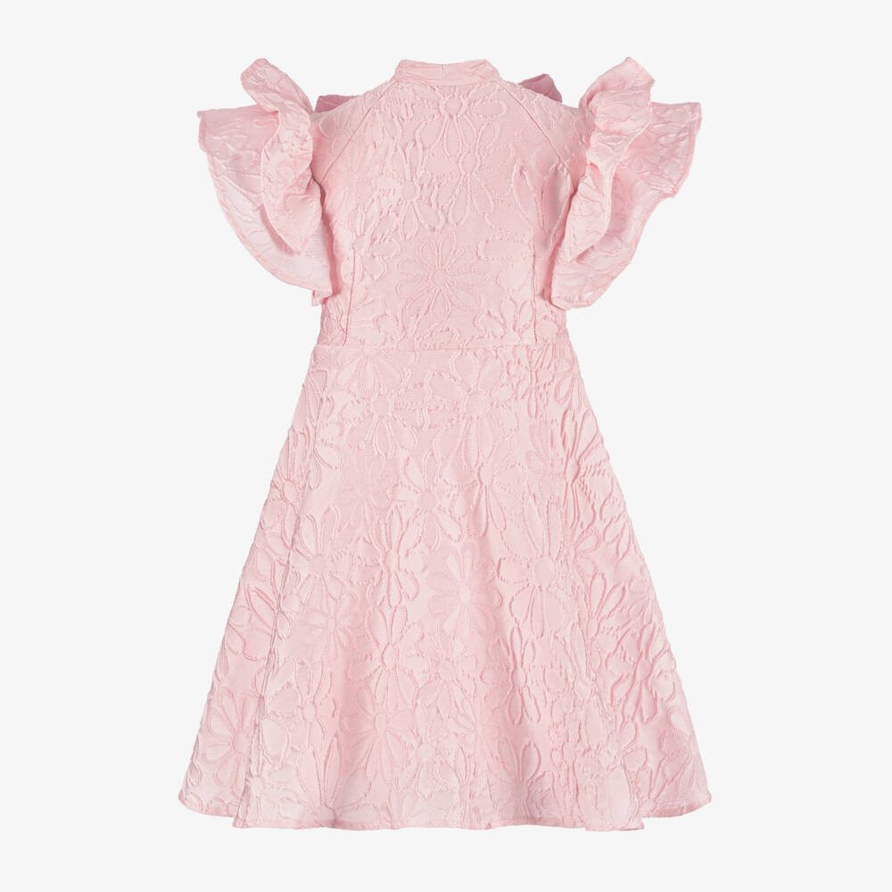 POCA & POCA-Платье из жаккарда с цветочным узором для девочек в розовом цвете | Childrensalon Outlet