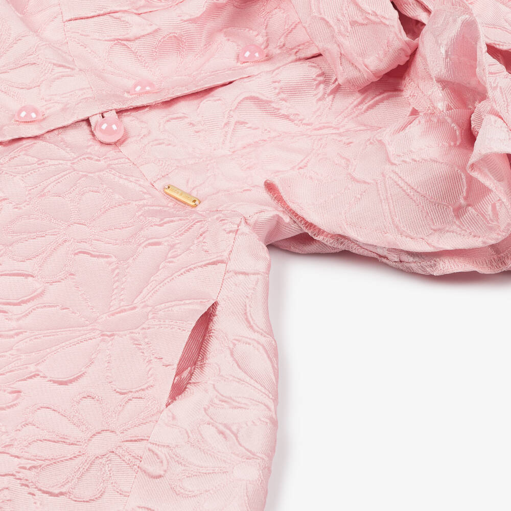 POCA & POCA-Платье из жаккарда с цветочным узором для девочек в розовом цвете | Childrensalon Outlet
