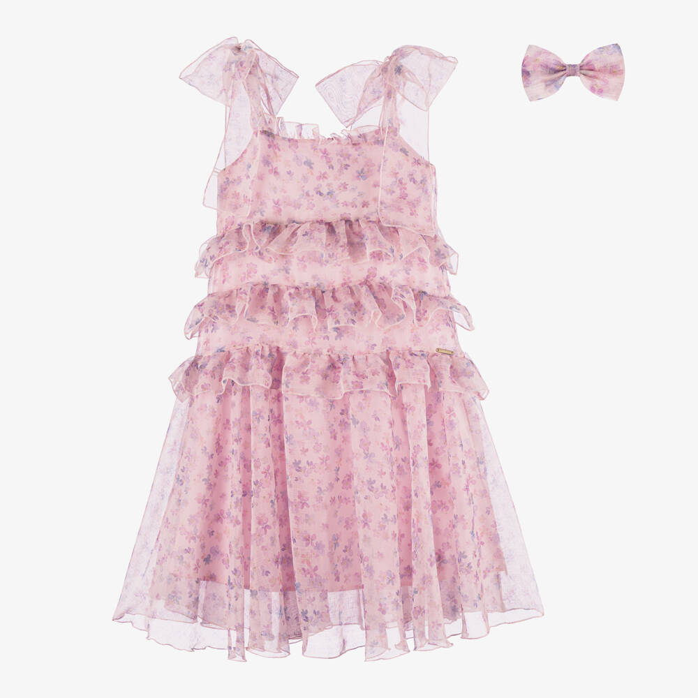 POCA & POCA-Girls Delicate Pink Blooms Ensemble | Childrensalon Outlet