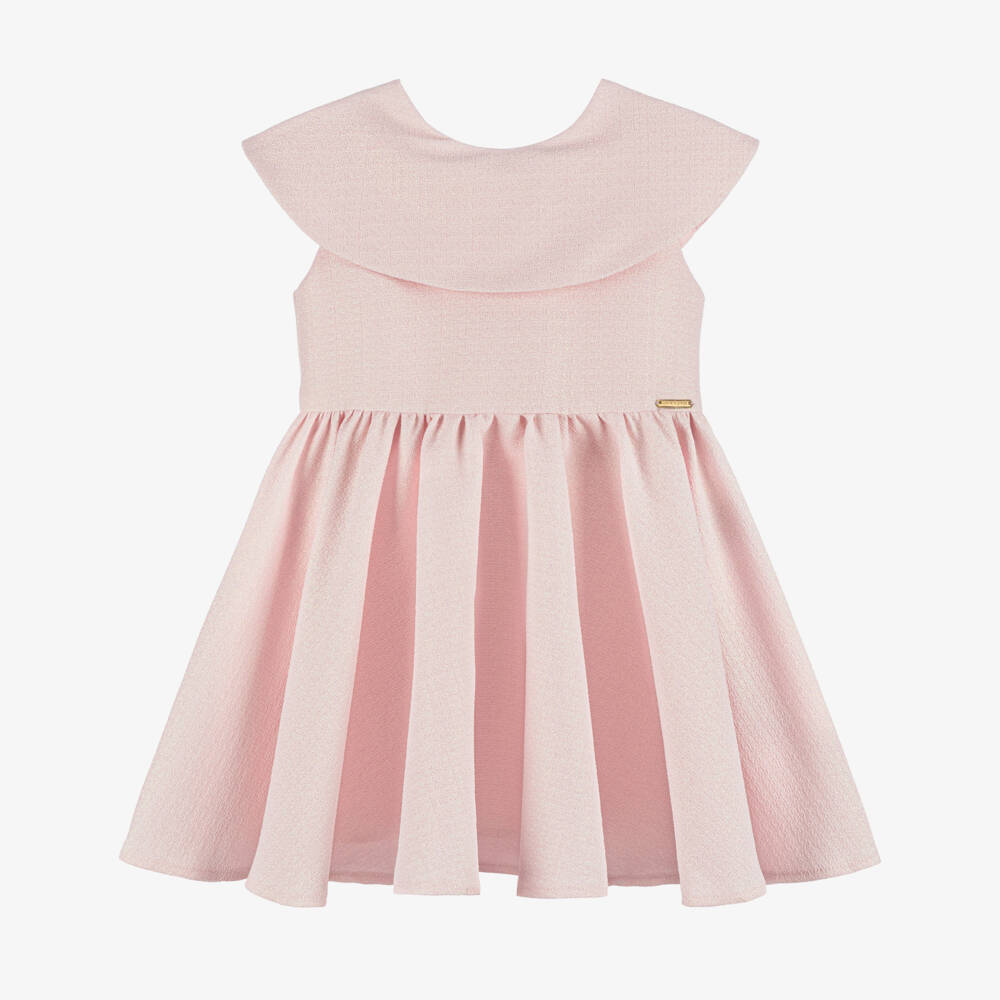 POCA & POCA-Girls Iridescent Pink Bow Dress | Childrensalon Outlet
