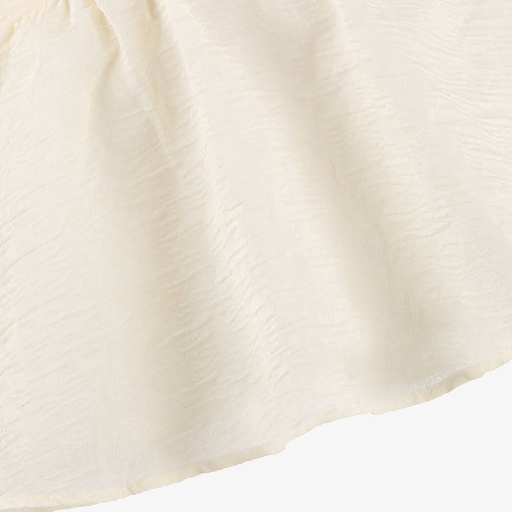 POCA & POCA-Girls Ivory & Black Textured Georgette Dress | Childrensalon Outlet