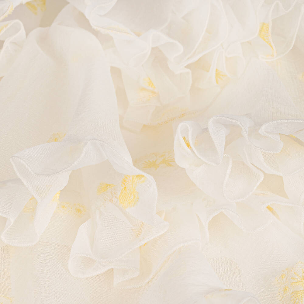 POCA & POCA-Кремовый цветочный ансамбль из органзы для девочек | Childrensalon Outlet