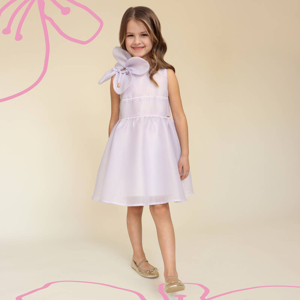 POCA & POCA-Girls Lilac Purple Sleeveless Dress | Childrensalon Outlet