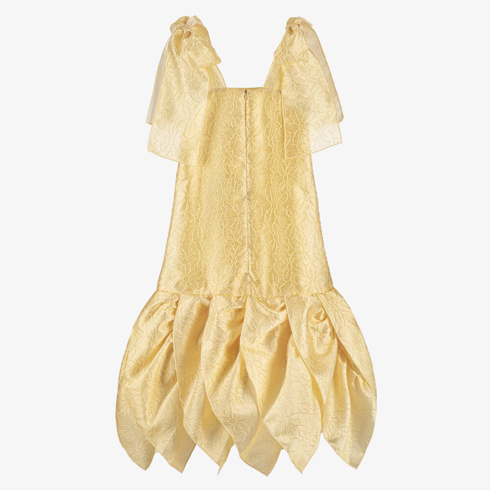 POCA & POCA-Длинное желтое платье с цветочным узором для девочек | Childrensalon Outlet