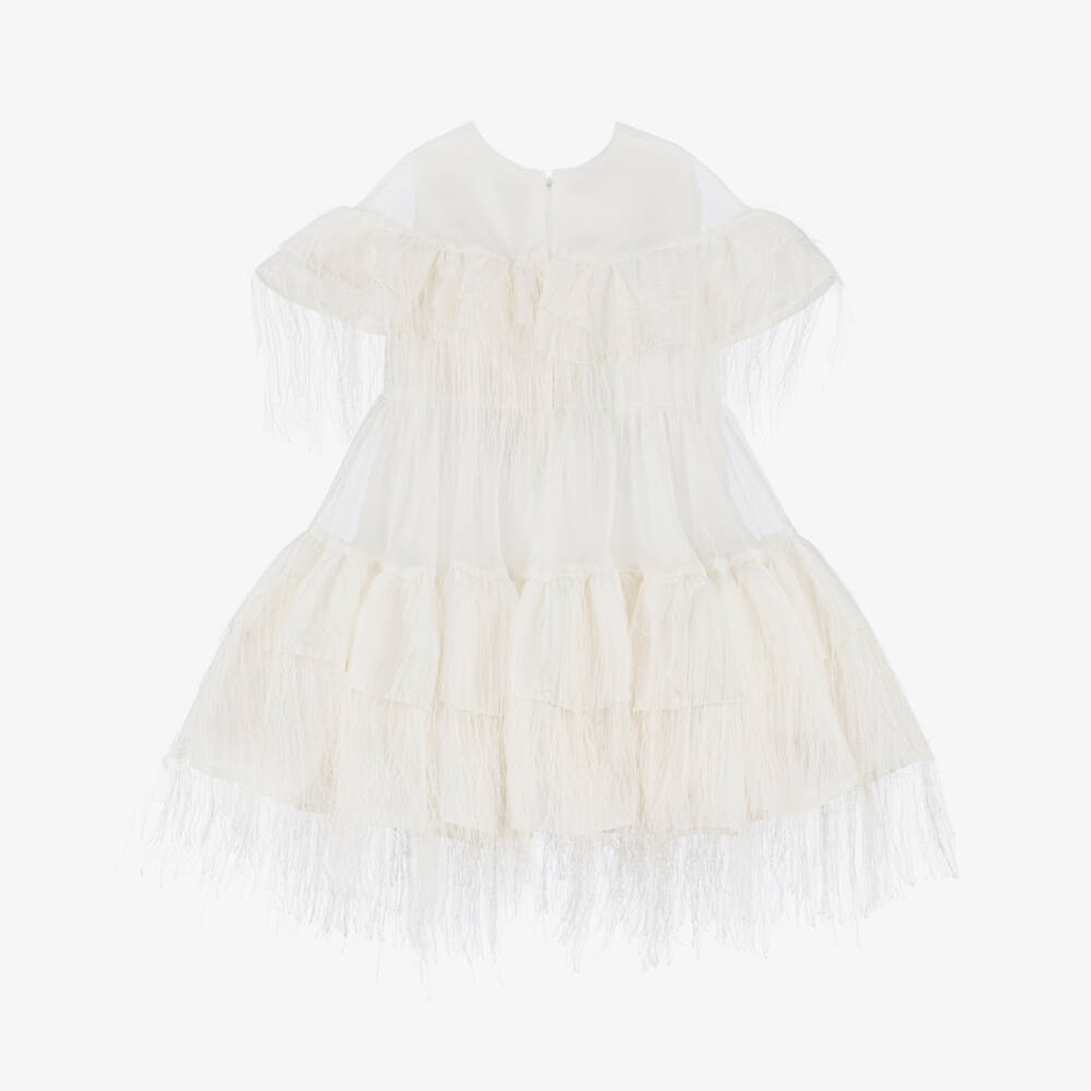 POCA & POCA-Кремовое платье с рюшами для девочек | Childrensalon Outlet