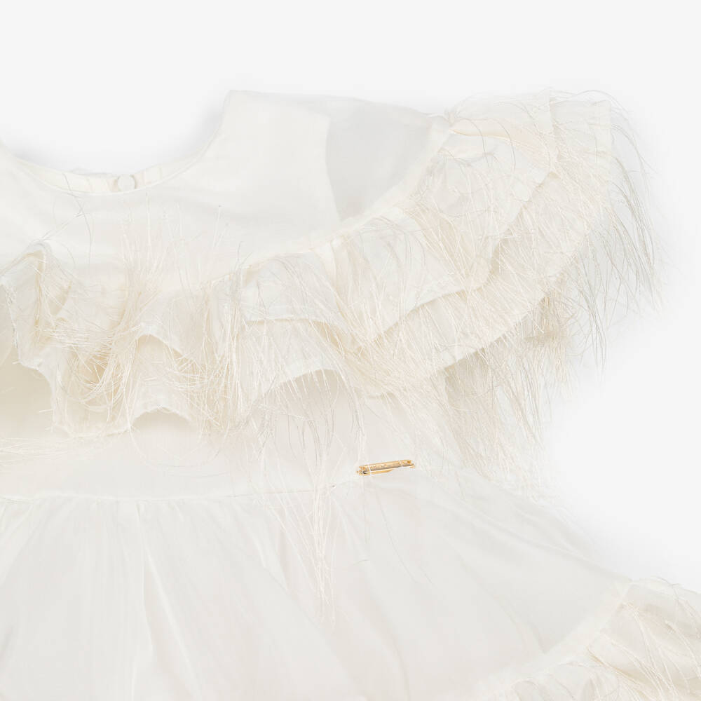 POCA & POCA-Кремовое платье с рюшами для девочек | Childrensalon Outlet