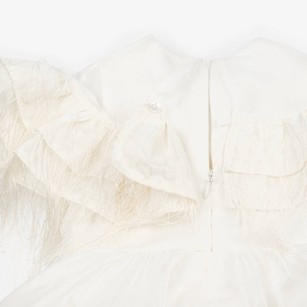 POCA & POCA-Кремовое платье с рюшами для девочек | Childrensalon Outlet