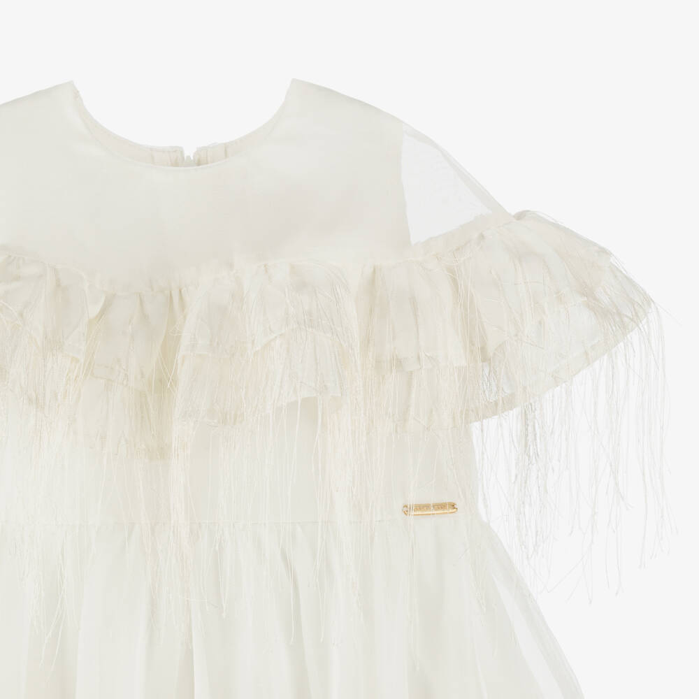 POCA & POCA-Кремовое платье с рюшами для девочек | Childrensalon Outlet