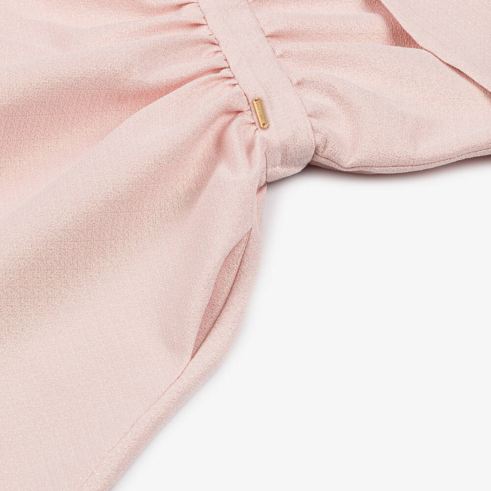 POCA & POCA-فستان وردي لامع للبنات مع كشكش | Childrensalon Outlet