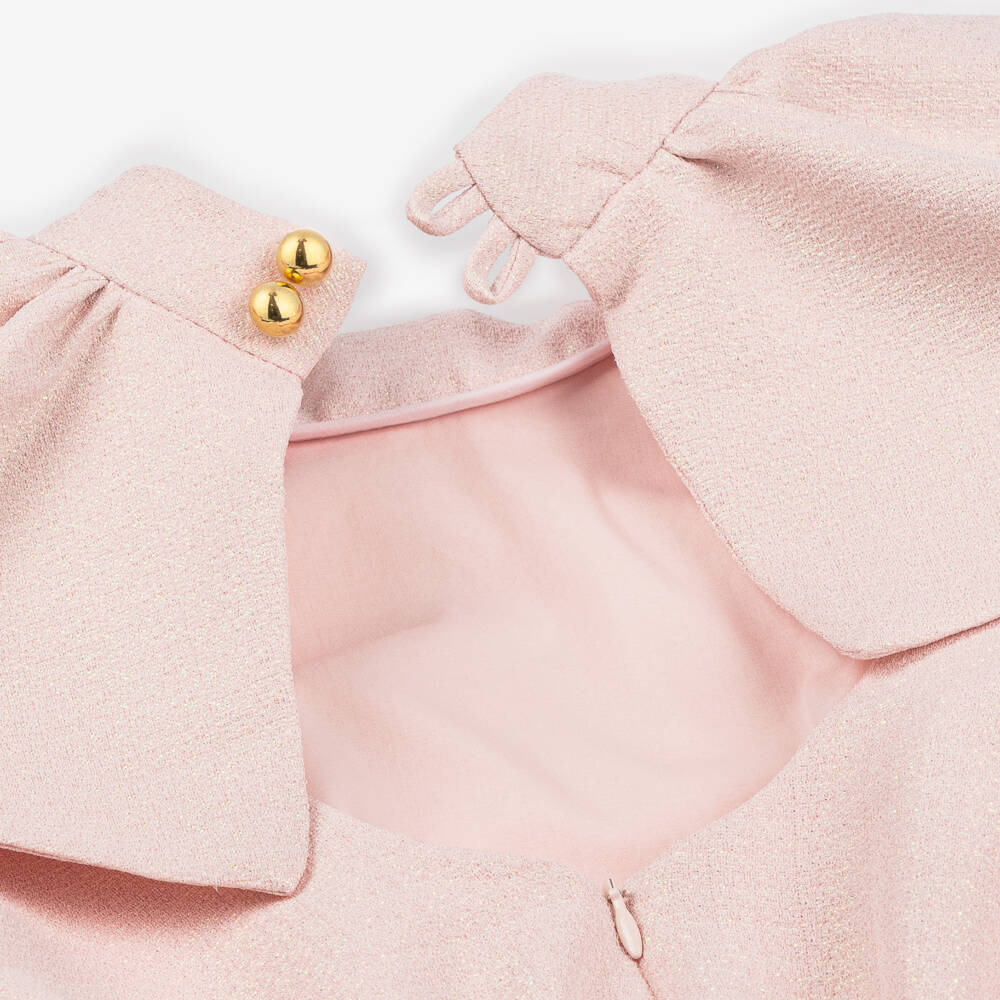 POCA & POCA-فستان وردي لامع للبنات مع كشكش | Childrensalon Outlet