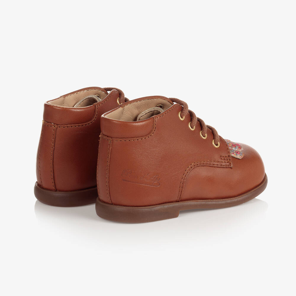 Pom d Api Bottes marron en cuir B b fille Childrensalon Outlet