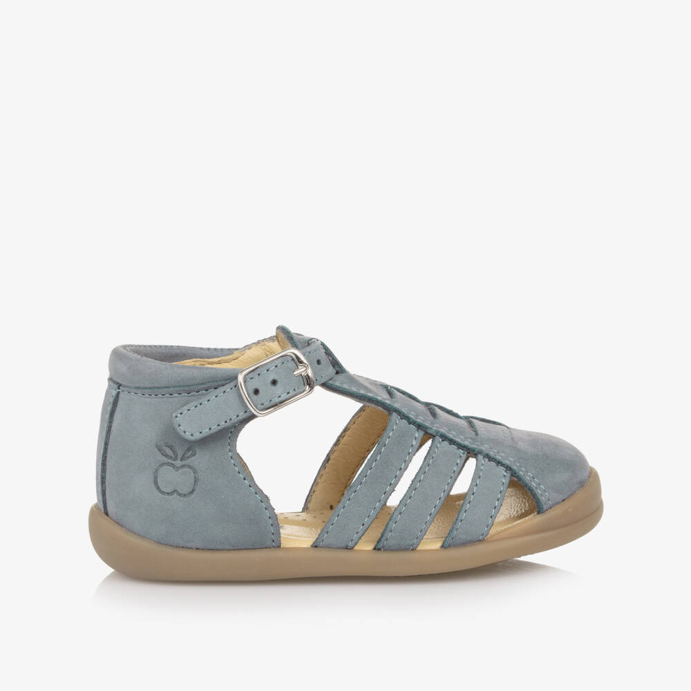 Pom d'Api-Кожаная обувь с пряжкой для мальчиков в лазурном цвете | Childrensalon Outlet