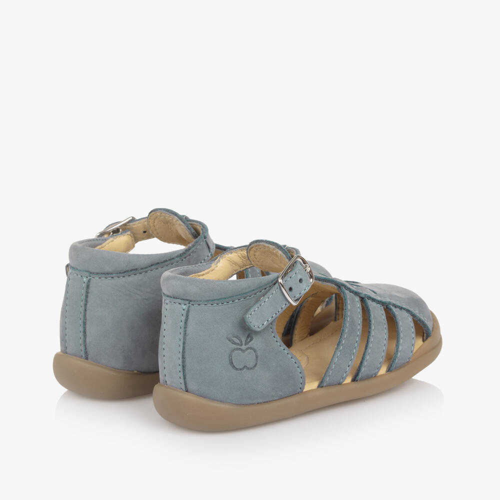 Pom d'Api-Кожаная обувь с пряжкой для мальчиков в лазурном цвете | Childrensalon Outlet