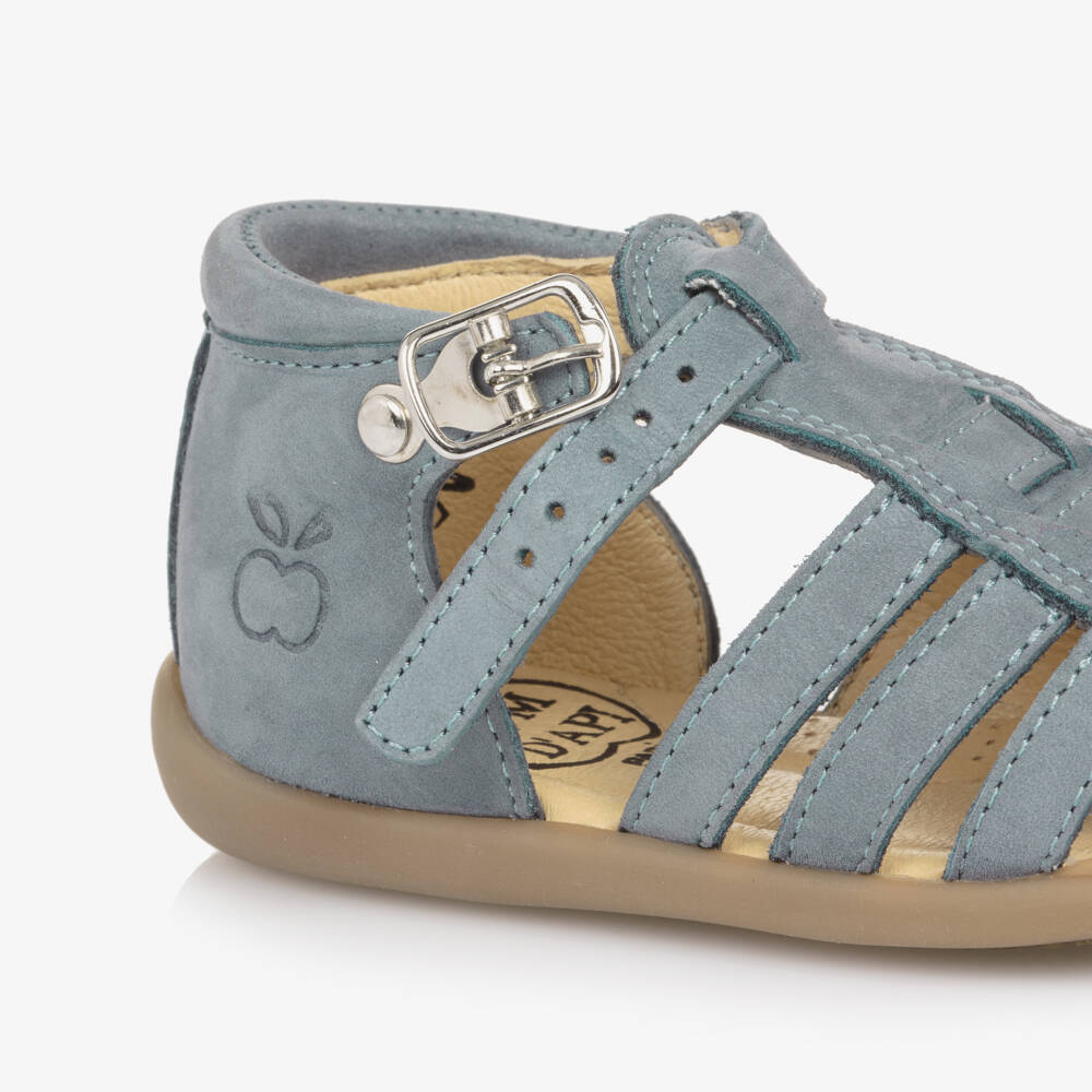 Pom d'Api-Кожаная обувь с пряжкой для мальчиков в лазурном цвете | Childrensalon Outlet