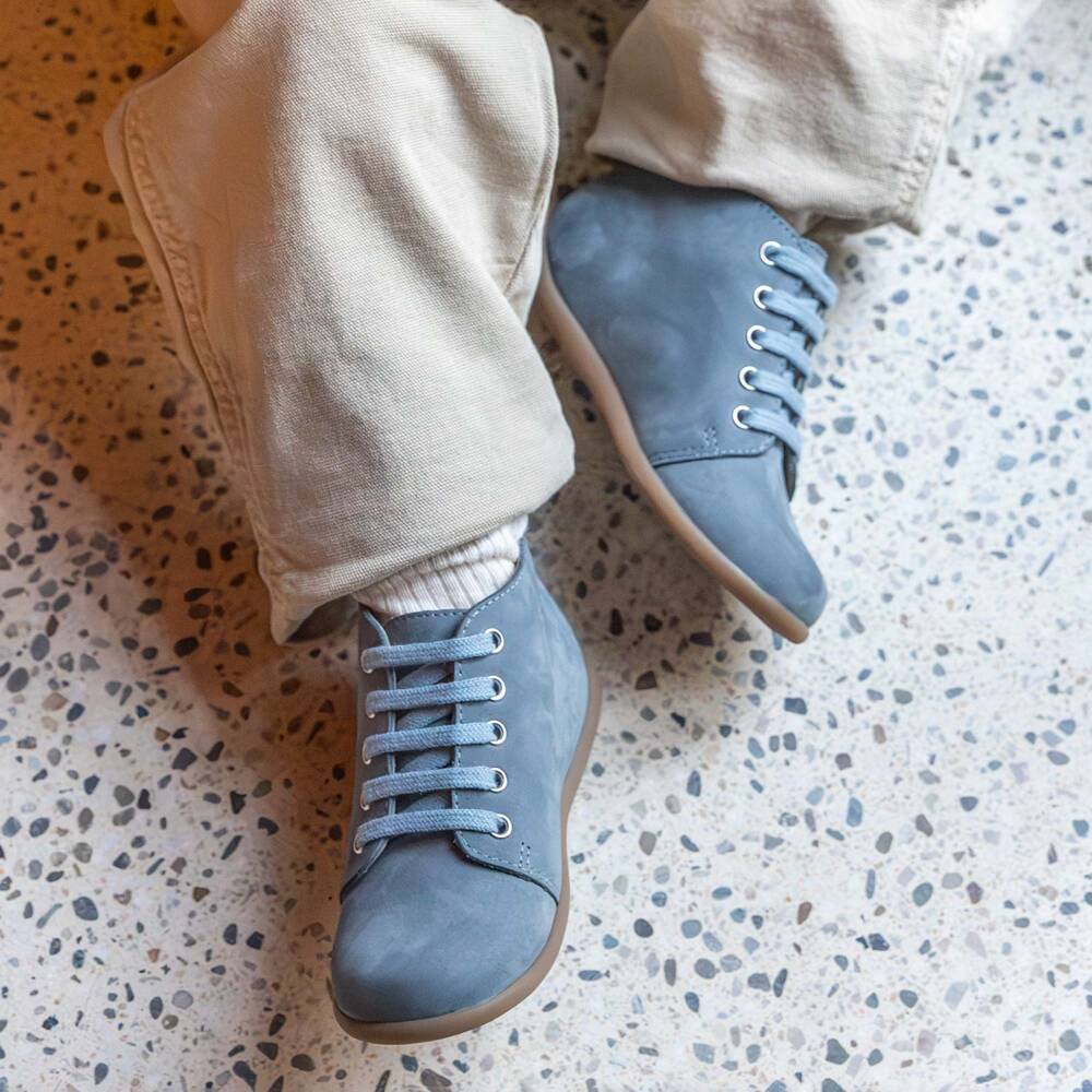 Pom d'Api-Boys Azure Leather Learning Boots | Childrensalon Outlet