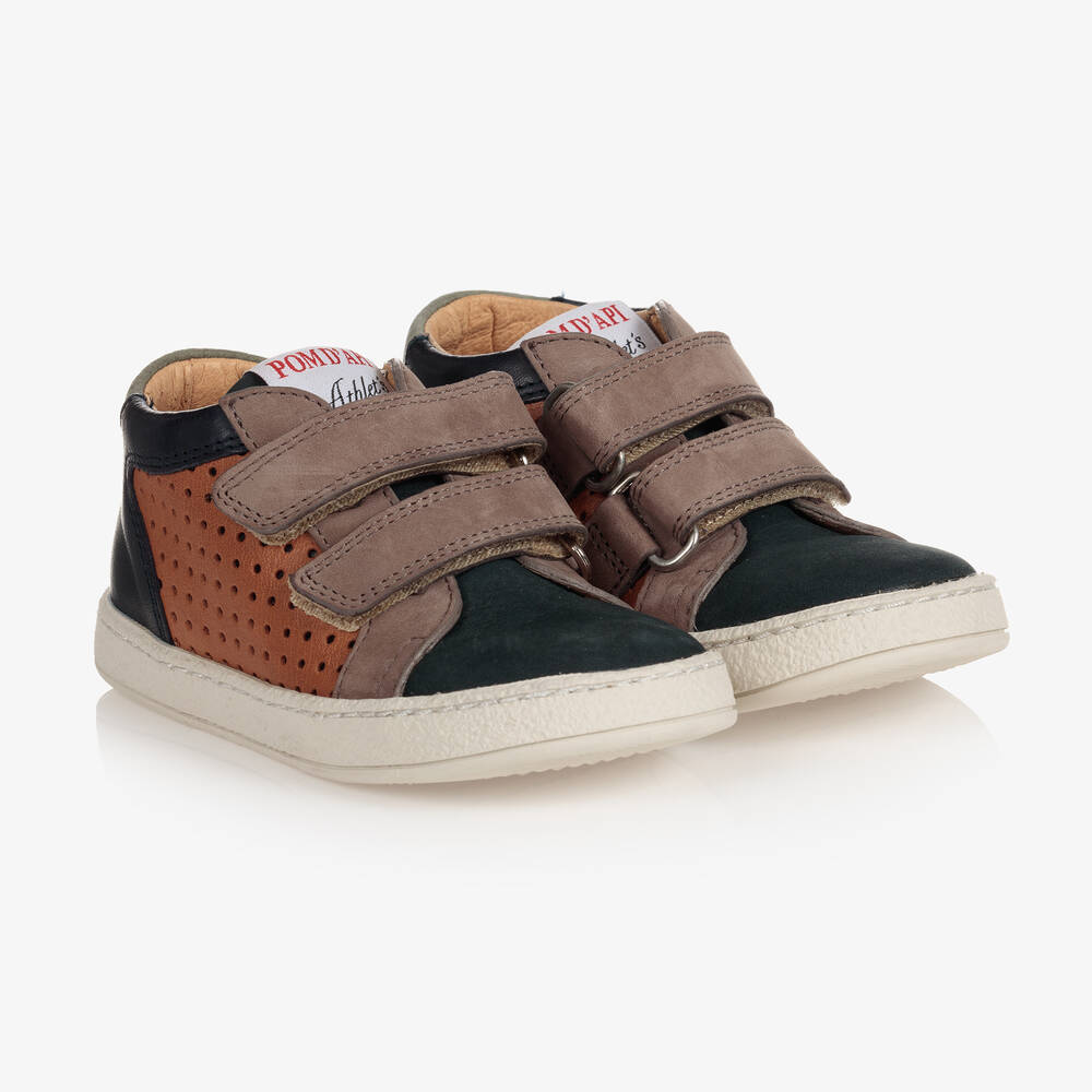 Pom d'Api - Сине-коричневые кроссовки для мальчиков | Childrensalon
