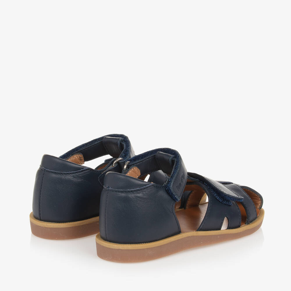 بوم دابي-صندل بشريط لاصق أطفال ولادي جلد لون أزرق | Childrensalon Outlet