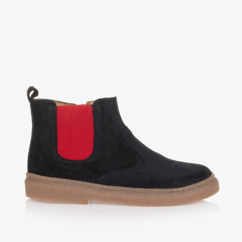 Pom d'Api-Boys Midnight Suede Leather Boots | Childrensalon Outlet