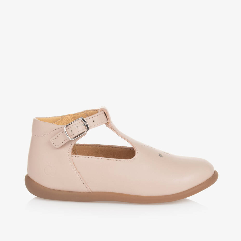 Pom d'Api-Girls Pink Leather T-Bar Walkers | Childrensalon Outlet