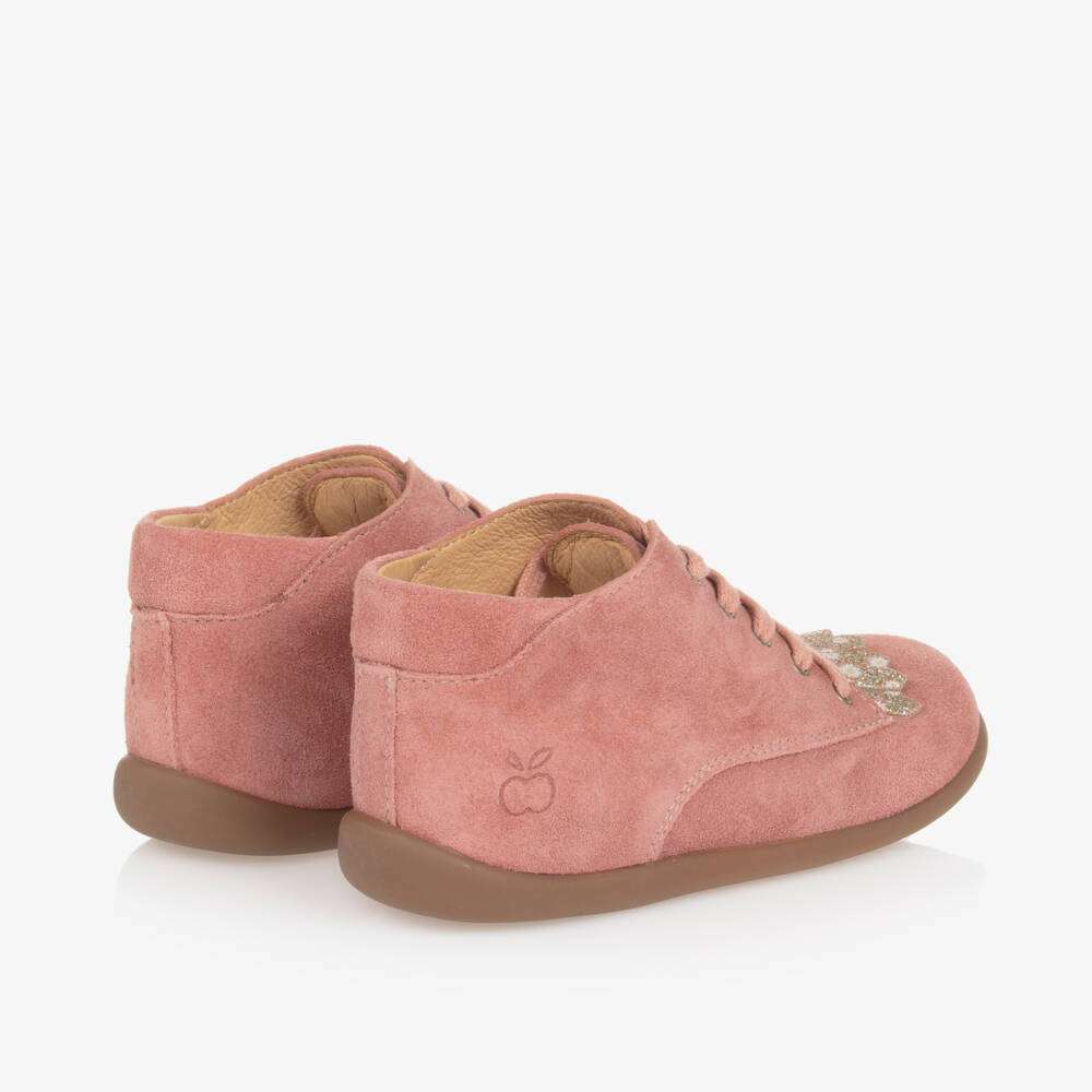 Pom d'Api-Girls Pink Suede Leather Walker Boots | Childrensalon Outlet