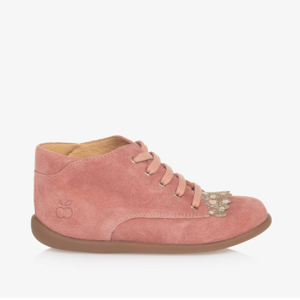 Pom d'Api-Girls Pink Suede Leather Walker Boots | Childrensalon Outlet