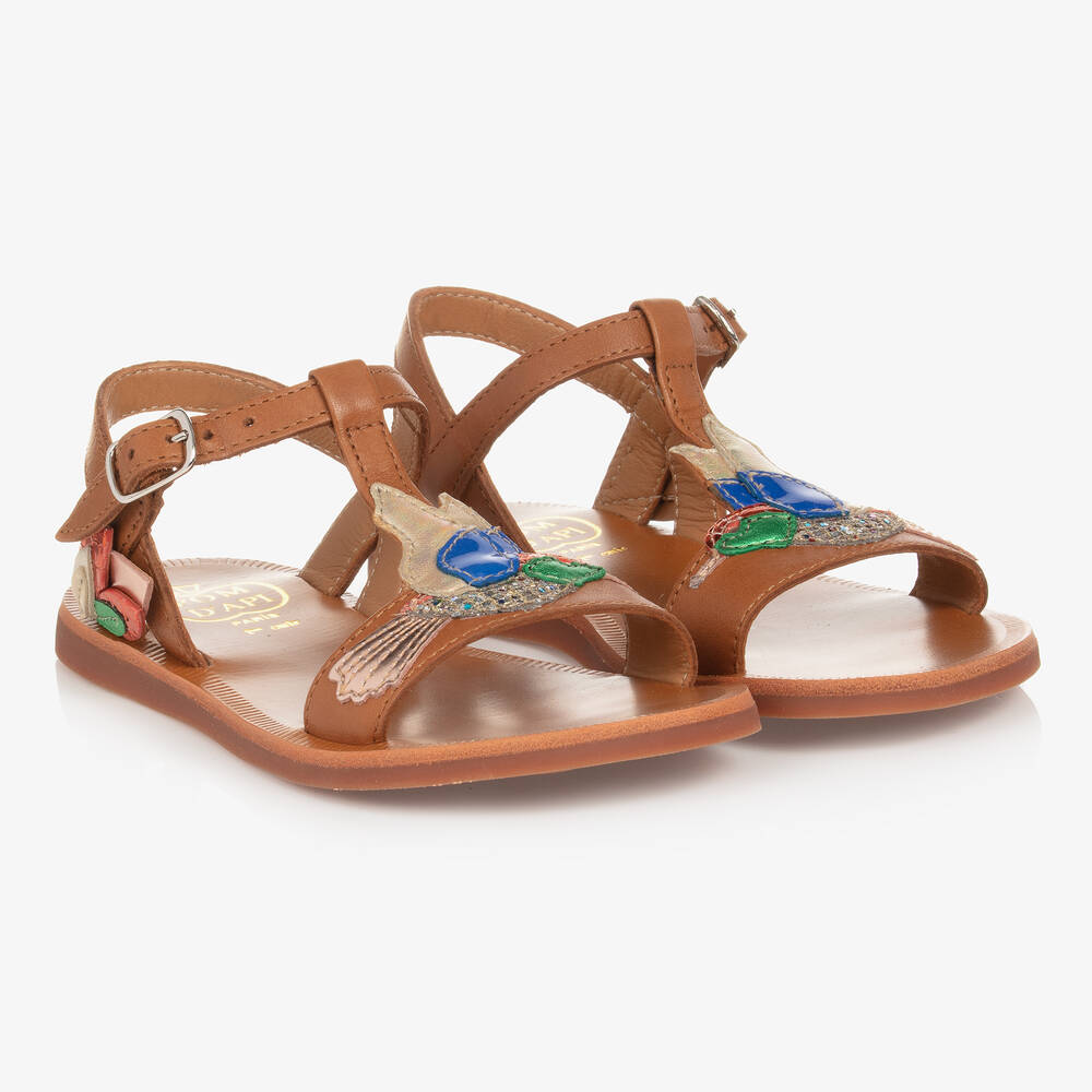 Pom d'Api - Hellbraune Ledersandalen | Childrensalon