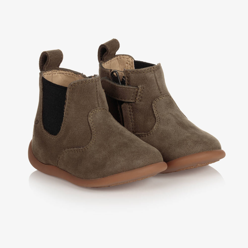 Pom d'Api - Grüne Chelsea Boots aus Wildleder | Childrensalon