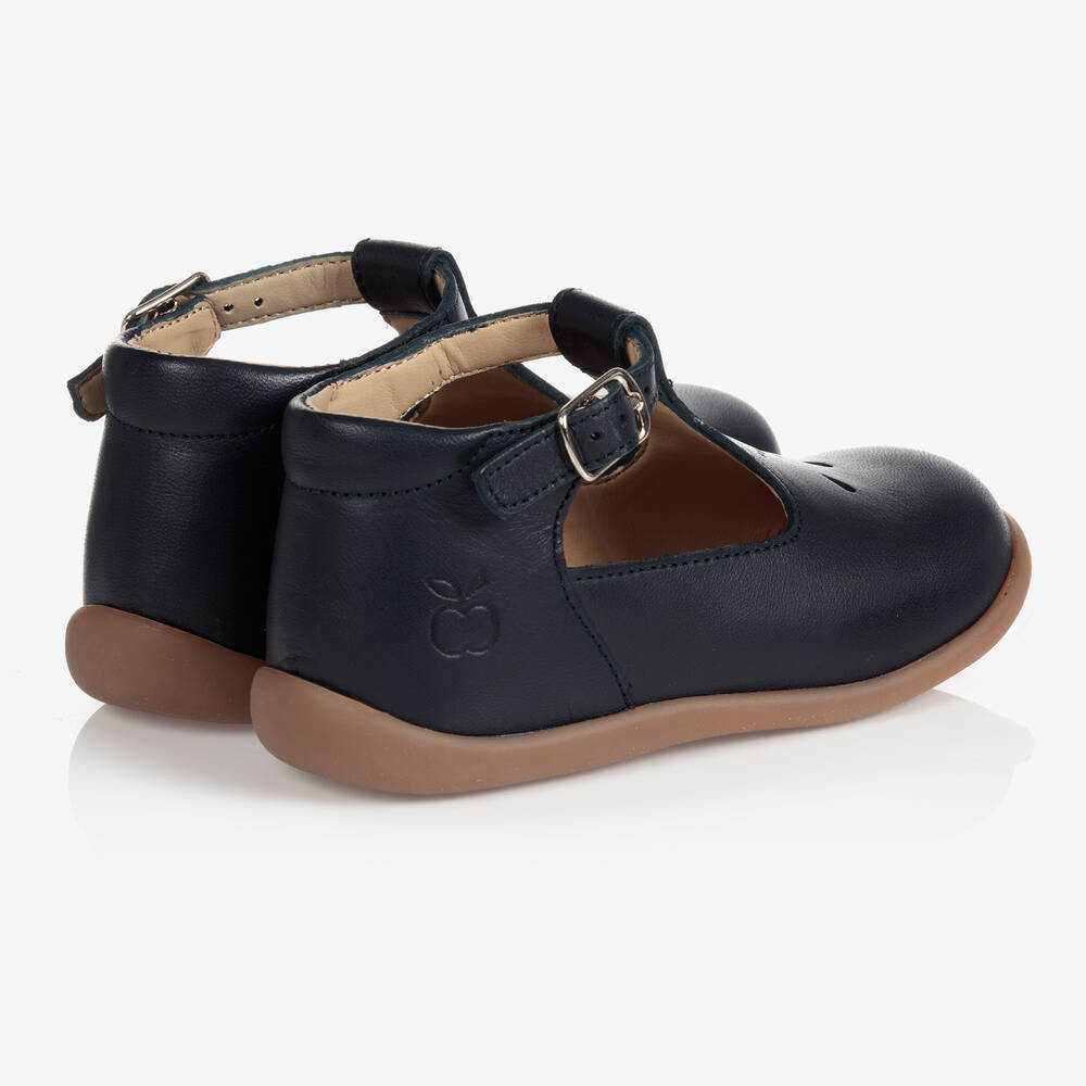 Pom d'Api-Синие кожаные туфли на ремешке | Childrensalon Outlet